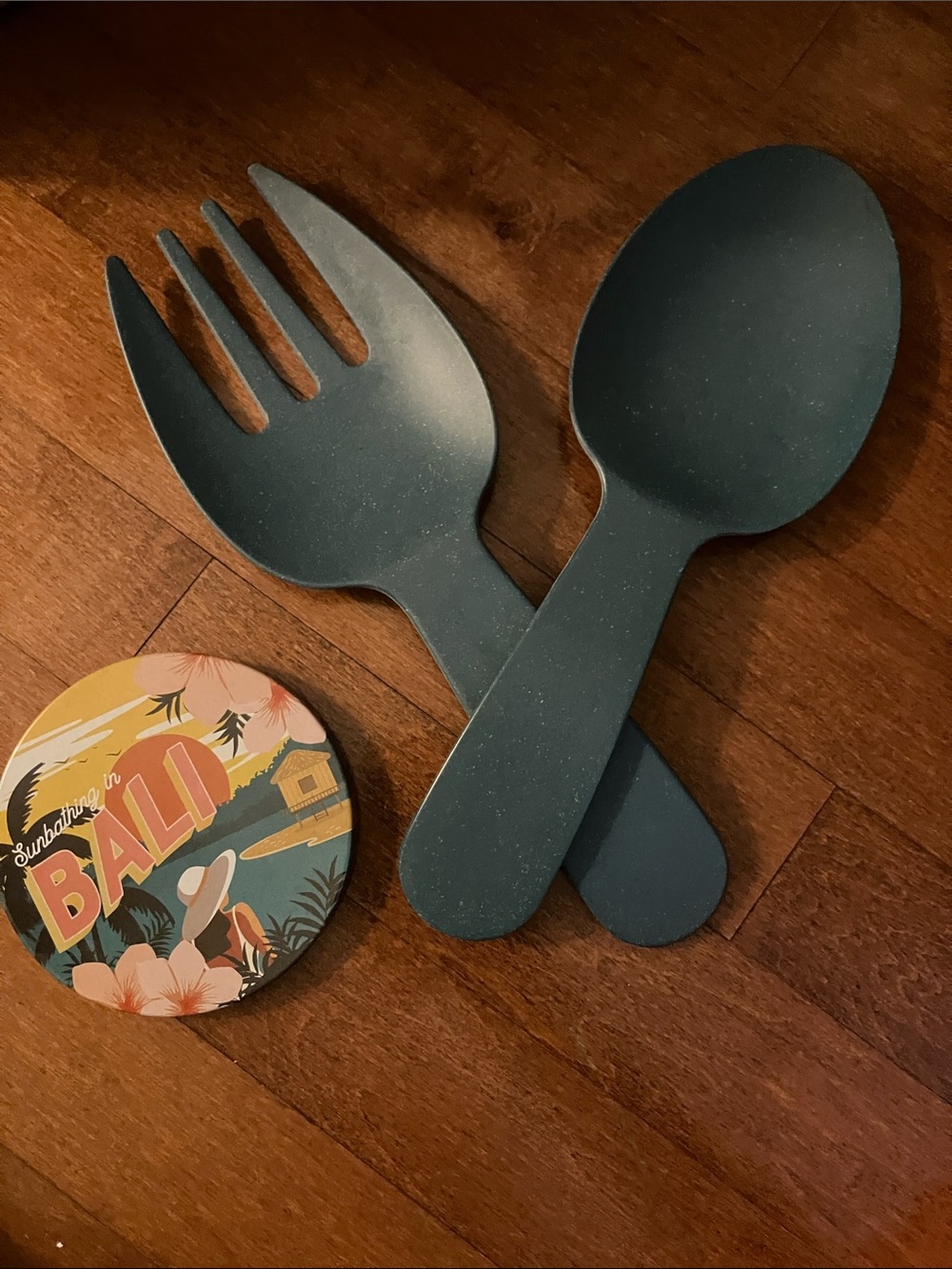 Green Eco-Friendly Serving Spoon and Fork Set